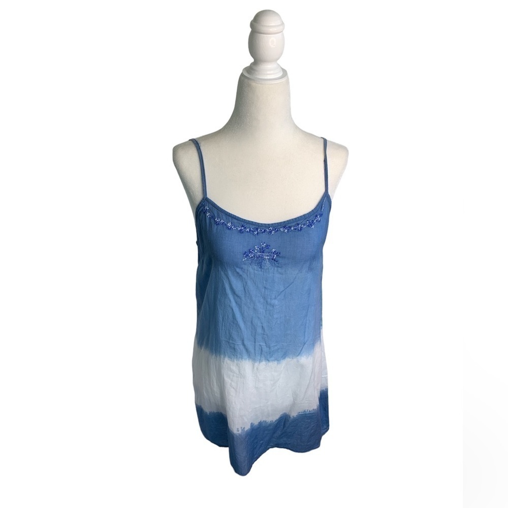 Passport Embroidered Tie Dye Mini Coastal Dress sz S